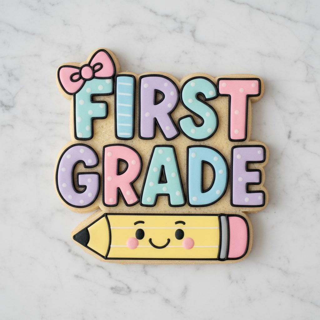 First Grade Cookie Cutter with Stamp | Back to School Cookie Cutter | Teacher Appreciation Gift | First Day of School | Classroom Cookies