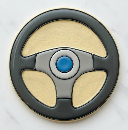 Race Car_Steering_Wheel Cookie Cutter | Racing Birthday Cookie Cutter | Sports Car Party Cookies | Driver Theme Cookie Stamp