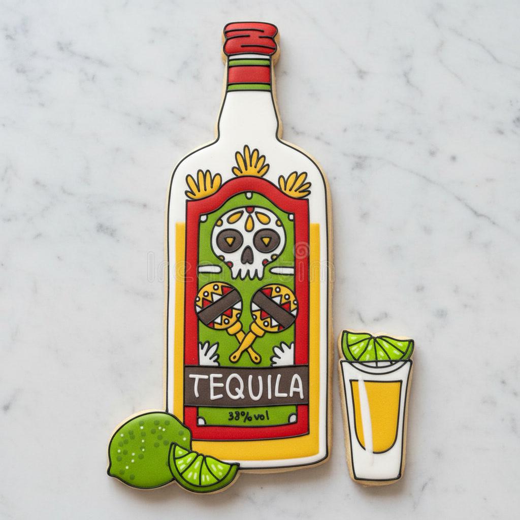 Tequila Bottle and Shot Glass Cookie Cutter Set | Día de los Muertos Sugar Skull | Cinco de Mayo Fiesta Cookie Cutte