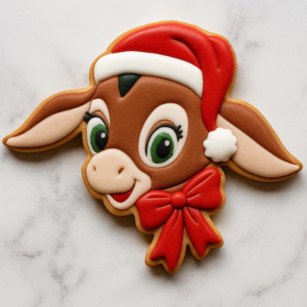 Dominick Christmas Donkey Cookie Cutter | Italian Christmas Cookie Cutter | Cute Donkey Cookie Stamp | Christmas Baking