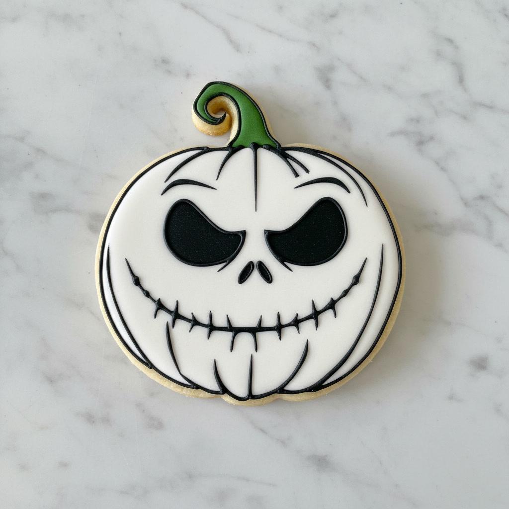 Jack_Skellington Pumpkin Cookie Cutter with Stamp | Halloween Jack O Lantern Cookie Cutter | Spooky Pumpkin Cookies