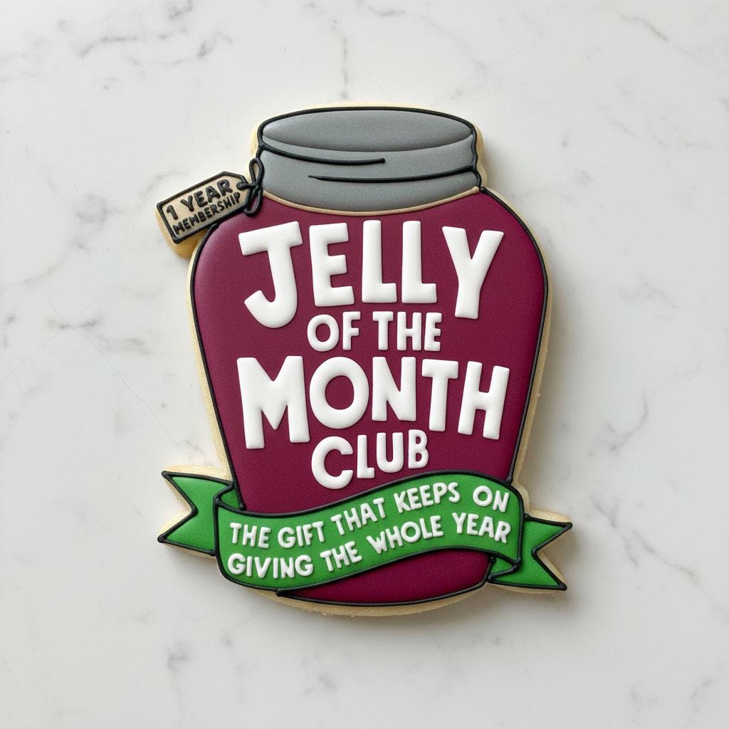 Jelly_of the_Month Club Cookie Cutter | Funny Christmas Movie Inspired Cookie Cutter | Holiday Cookie Stamp | Christmas Baking Gift