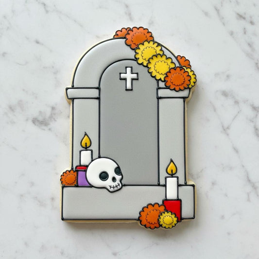Muertos Tombstone Cookie Cutter & Stamp | Day of the Dead Grave | Memorial Headstone Cookie Cutter | dia de muertos