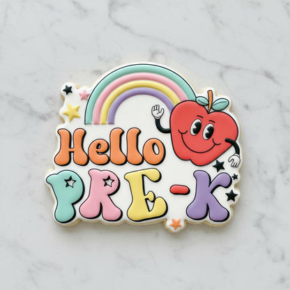 Hello Pre-K Cookie Cutter with Stamp | First Day of Pre-K Cookie Cutter | Back to School Cookies | Teacher Appreciation