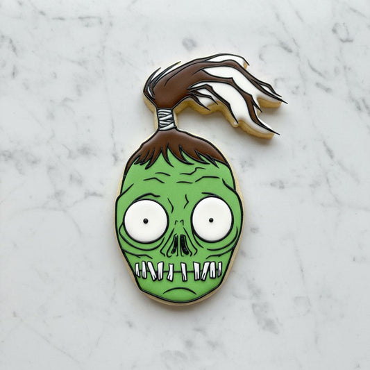 Zombie Head Cookie Cutter with Embosser | Halloween Zombie Sugar Cookie Cutter | Horror Cookie Cutter | Spooky Baking Tool