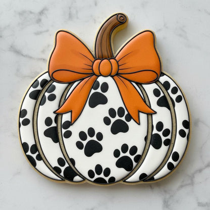 Paw_Print Pumpkin Cookie Cutter, Stamp, Stencil | Dog Lover Halloween Cookie Cutter | Pet Pumpkin Cookie Cutter | White Pumpkin Stamper
