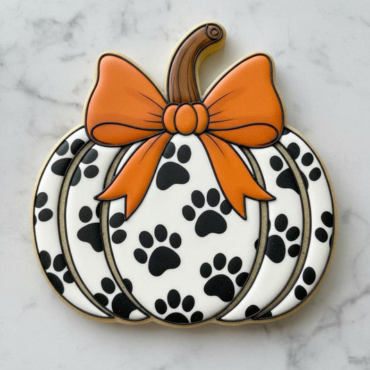 Paw_Print Pumpkin Cookie Cutter, Stamp, Stencil | Dog Lover Halloween Cookie Cutter | Pet Pumpkin Cookie Cutter | White Pumpkin Stamper