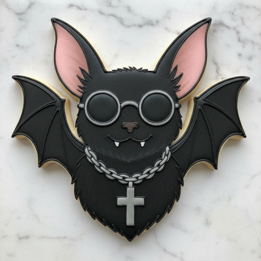 Goth Bat Cookie Cutter | Halloween Black Cat Jack-O'-Lantern Baking Tool