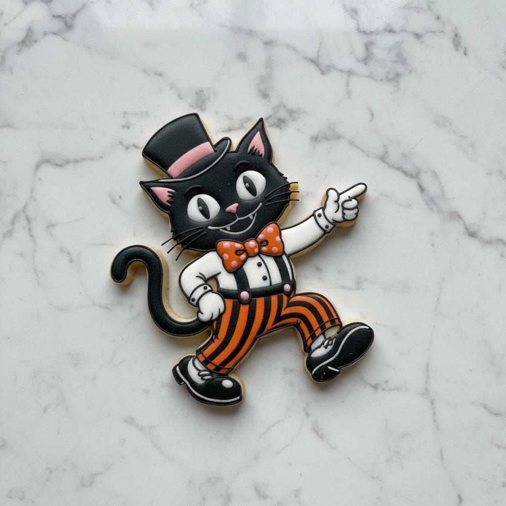 Vintage_Halloween Black_Cat Cookie Cutter | Retro Halloween Cat Cookie Cutter | Spooky Cookie Stamp | Retro Halloween