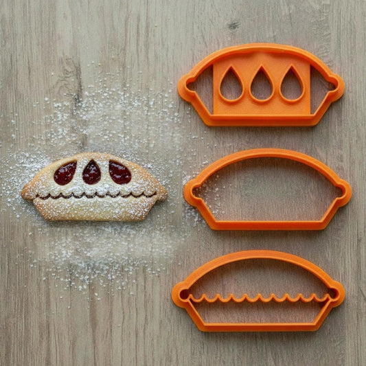 Linzer Pie Cookie Cutter Set | Mini Pie Cookie Cutter with Jam Window | Thanksgiving Cookie Stamp | Custom Linzer cutter