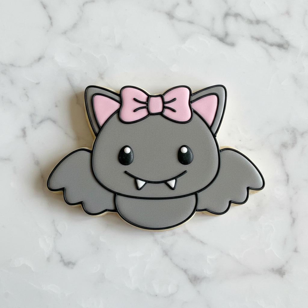 Girl Bat Cookie Cutter | Kawaii Halloween Bat Cookie Cutter & Stamp | Baby Bat Sugar Cookie Cutter | Spooky Cookie Decorating Tool