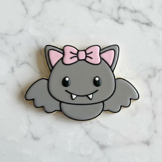 Girl Bat Cookie Cutter | Kawaii Halloween Bat Cookie Cutter & Stamp | Baby Bat Sugar Cookie Cutter | Spooky Cookie Decorating Tool