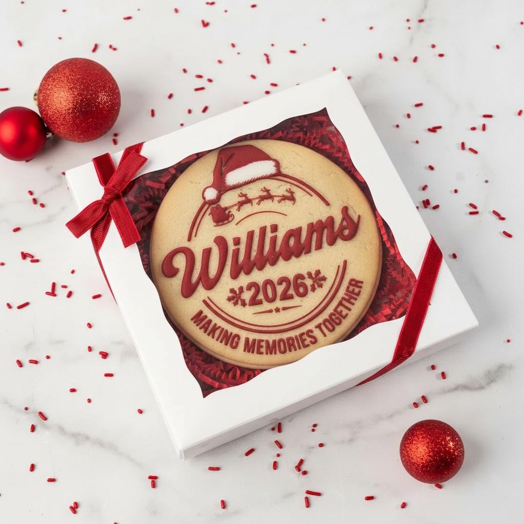 Personalized Family Christmas Cookie Cutter | Custom Family Name Cookie Cutter & Stamp | Christmas Logo Cookie Cutter | Holiday Gift