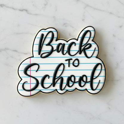 Back_to School_Cookie Cutter with Embosser | Notebook Paper Cookie Cutter | Teacher Appreciation Cookie Cutter | Royal Icing Baking Tool