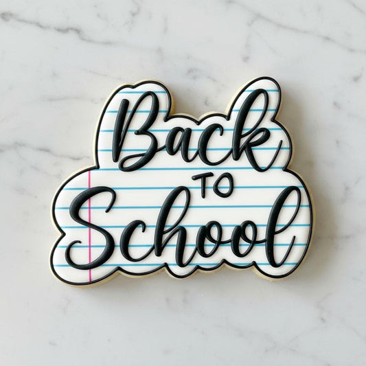 Back_to School_Cookie Cutter with Embosser | Notebook Paper Cookie Cutter | Teacher Appreciation Cookie Cutter | Royal Icing Baking Tool
