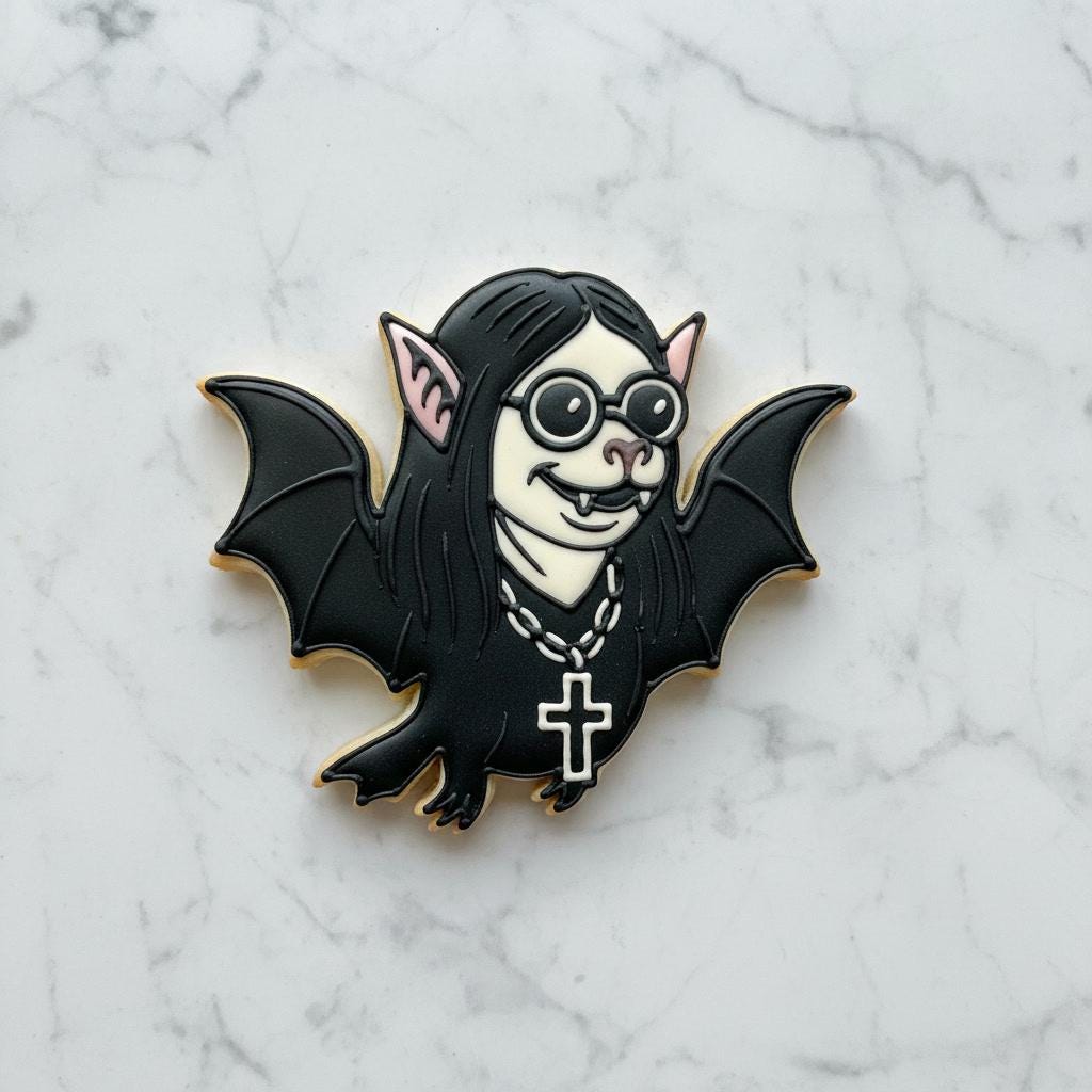 Goth Bat Cookie Cutter | Halloween Black Cat Jack-O'-Lantern Baking Tool