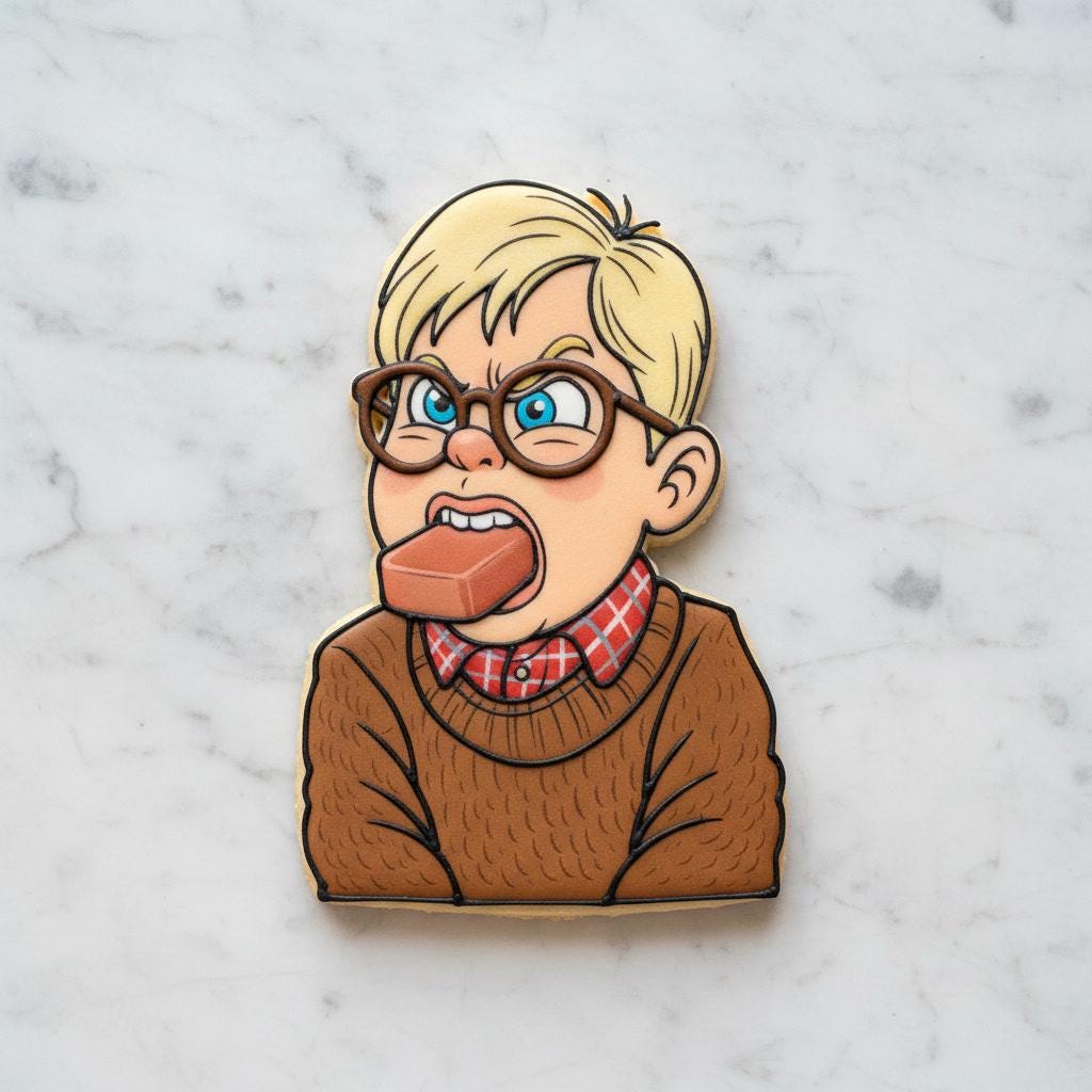 Ralphie Soap in Mouth Cookie Cutter | Christmas Story Inspired Cookie Cutter | Funny Christmas Cookie Stamp | Christmas Movie Cookie Stamp