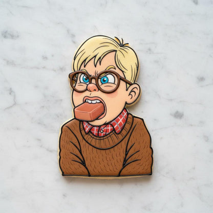Ralphie Soap in Mouth Cookie Cutter | Christmas Story Inspired Cookie Cutter | Funny Christmas Cookie Stamp | Christmas Movie Cookie Stamp