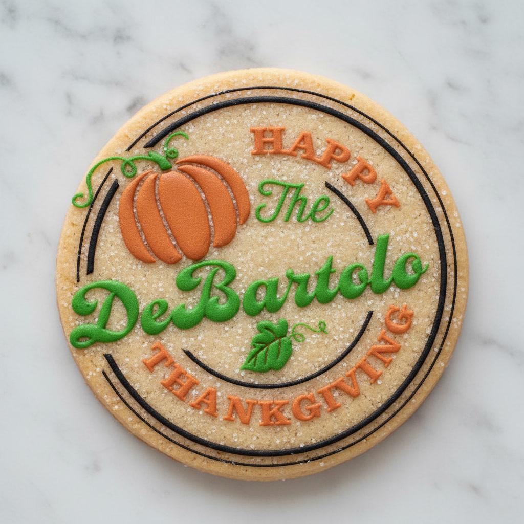Personalized Thanksgiving Cookie Cutter | Custom Family Name Cookie Cutter & Stamp | Thanksgiving Logo Cookie Cutter | Fall Cookie