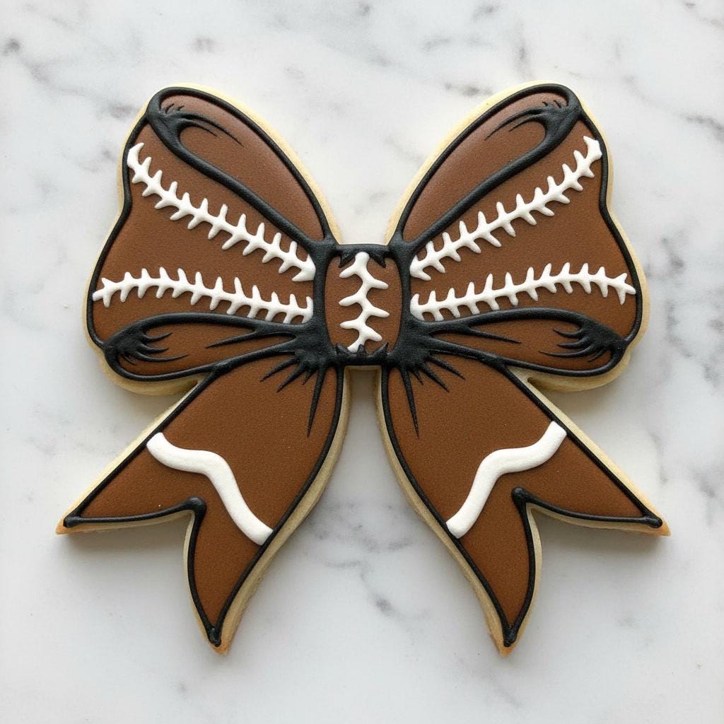Football Bow Cookie Cutter | Football Cheer Bow Cookie Cutter & Stamp | Game Day Cookie Cutter | Football Mom Baking Gift | Sports Cookie
