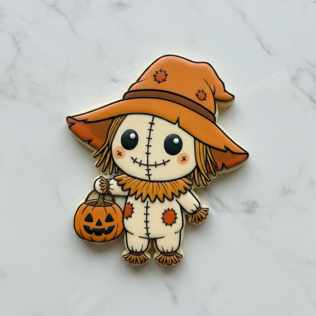 Cute Scarecrow Cookie Cutter and Stamp | Cute Halloween Cookie Cutter | Fall Pumpkin Scarecrow | Trick or Treat Cookie | Autumn Baking Tool