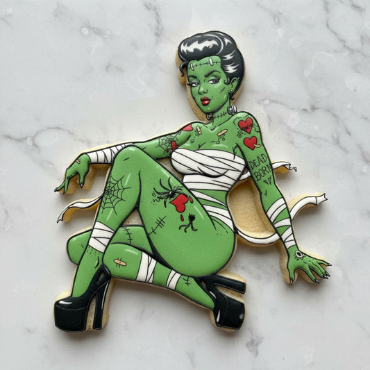 Sexy Frankenstein Bride Cookie Cutter | Halloween Pin Up Cookie Stamp | Monster Bride Cookie Cutter | Spooky Gothic Halloween Baking