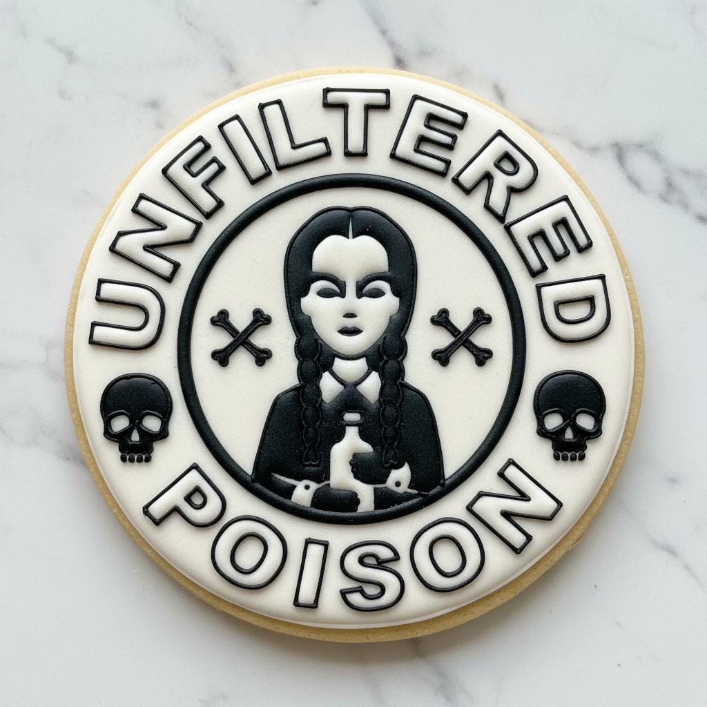 Unfiltered Poison Cookie Cutter & Stamp | Gothic Girl Cookie Cutter | Spooky Halloween Cookie Stamp | Goth Baking Gift