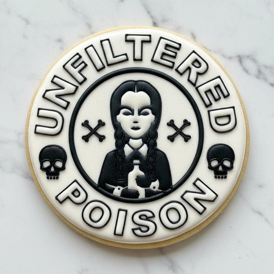 Unfiltered Poison Cookie Cutter & Stamp | Gothic Girl Cookie Cutter | Spooky Halloween Cookie Stamp | Goth Baking Gift