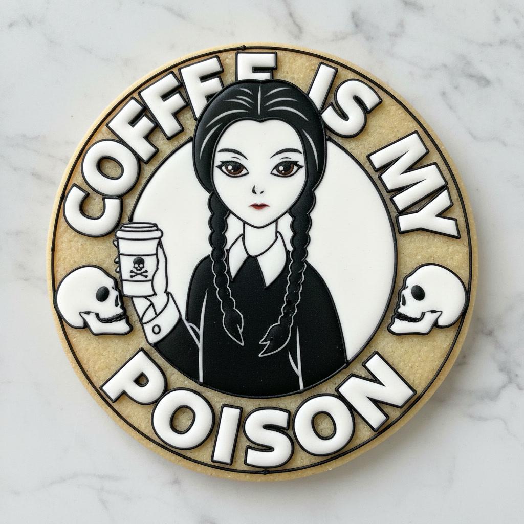 Unfiltered Poison Cookie Cutter & Stamp | Gothic Girl Cookie Cutter | Spooky Halloween Cookie Stamp | Goth Baking Gift