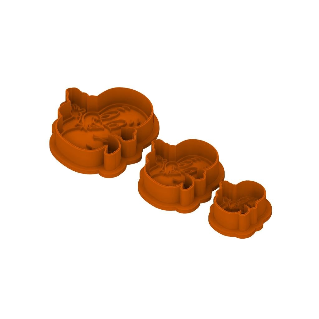 STL Friendly Ghost -  Cutter and Stamp with knobs included. Digital Cookie Cutter STL File – 2", 3", and 4" Sizes Included