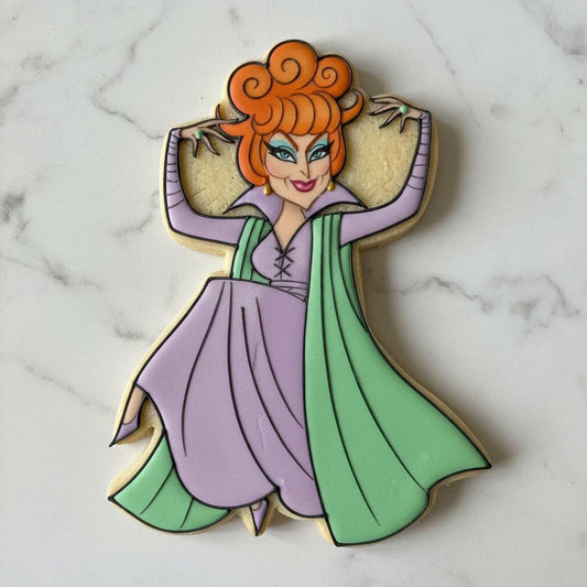 Red_Hair Witch Cookie Cutter | Retro Witch Cookie Stamp | Halloween Sorceress Cookie Cutter | Vintage Witch Halloween Baking