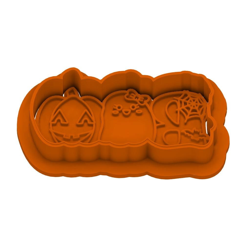 STL Boo - Cutter and Stamp with knobs - Digital Cookie Cutter STL File – 2", 3", and 4" Sizes Included
