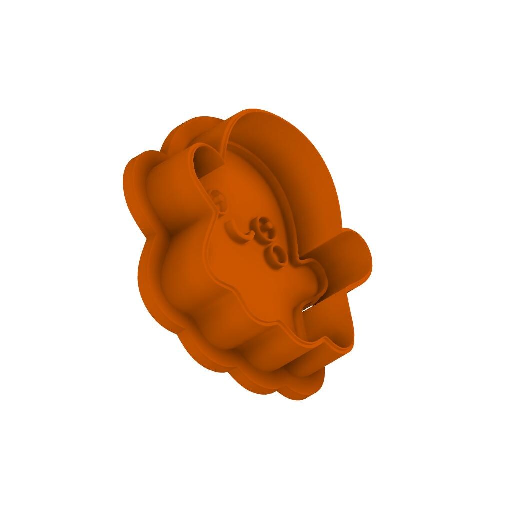 STL Cute Ghost- Cutter and Stamp with knobs - Digital Cookie Cutter STL File – 2", 3", and 4" Sizes Included
