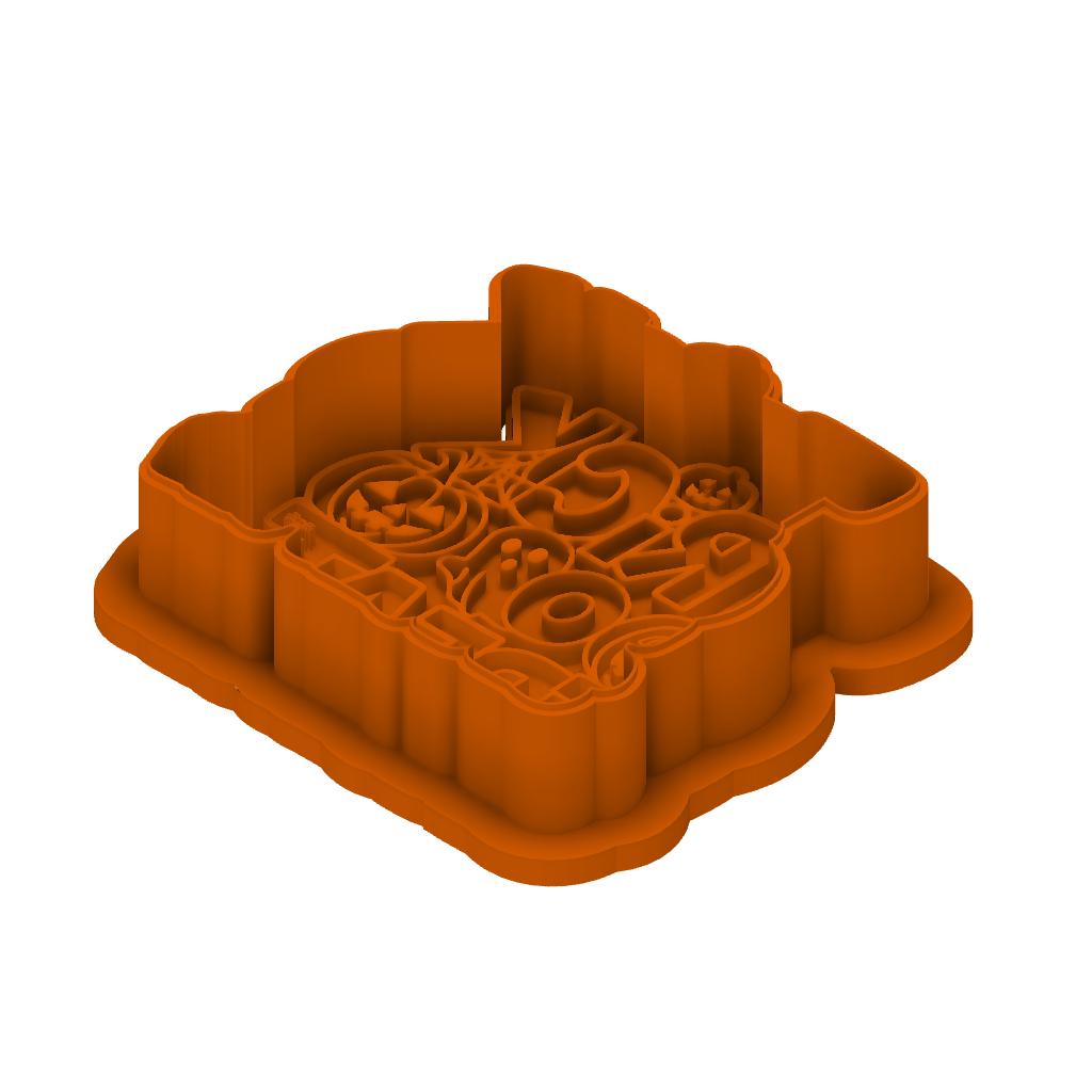 STL Trick or Treat - Cutter and Stamp with knobs - Digital Cookie Cutter STL File – 2", 3", and 4" Sizes Included