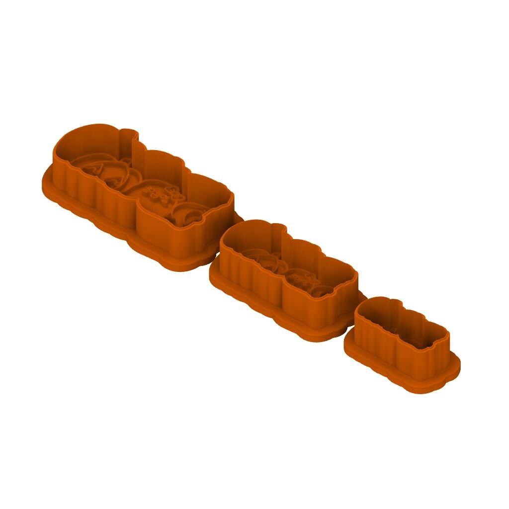 STL Boo - Cutter and Stamp with knobs - Digital Cookie Cutter STL File – 2", 3", and 4" Sizes Included
