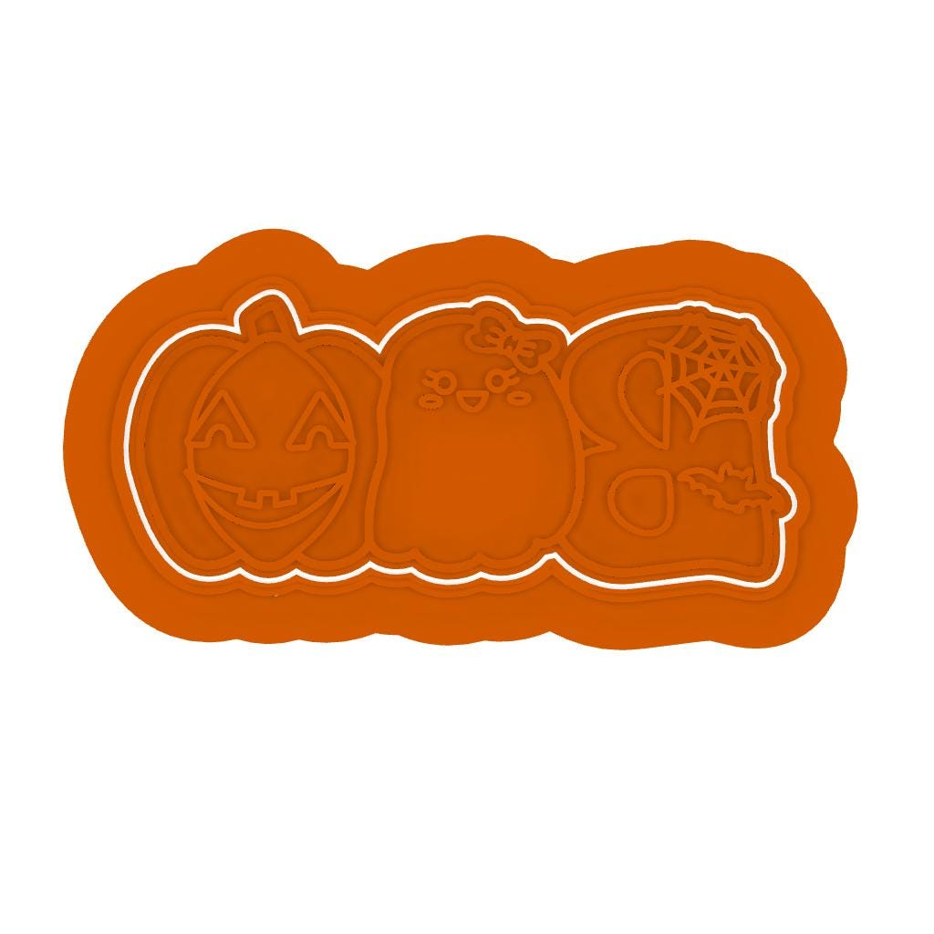 STL Boo - Cutter and Stamp with knobs - Digital Cookie Cutter STL File – 2", 3", and 4" Sizes Included