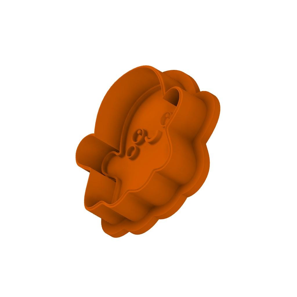 STL Cute Ghost- Cutter and Stamp with knobs - Digital Cookie Cutter STL File – 2", 3", and 4" Sizes Included