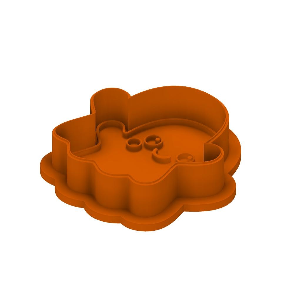 STL Cute Ghost- Cutter and Stamp with knobs - Digital Cookie Cutter STL File – 2", 3", and 4" Sizes Included