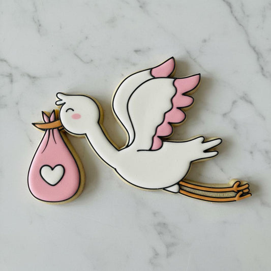 Stork Baby_Delivery Cookie Cutter and Stamp | Baby Shower Cookie Cutter | Baby Girl Stork Cookie | Bundle of Joy Baby Shower Decoration