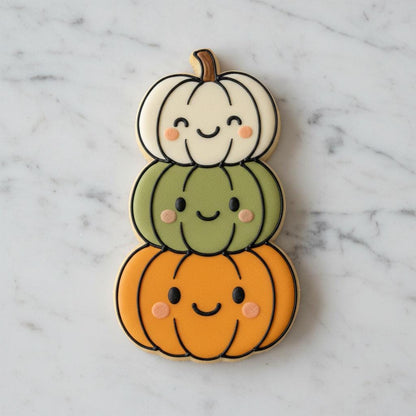 Stacked Pumpkins Cookie Cutter and Stamp | Cute Fall Pumpkin Cookie Cutter | Thanksgiving Cookie Decorating | Little Pumpkin Baby Shower