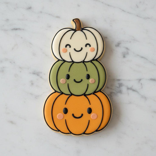 Stacked Pumpkins Cookie Cutter and Stamp | Cute Fall Pumpkin Cookie Cutter | Thanksgiving Cookie Decorating | Little Pumpkin Baby Shower