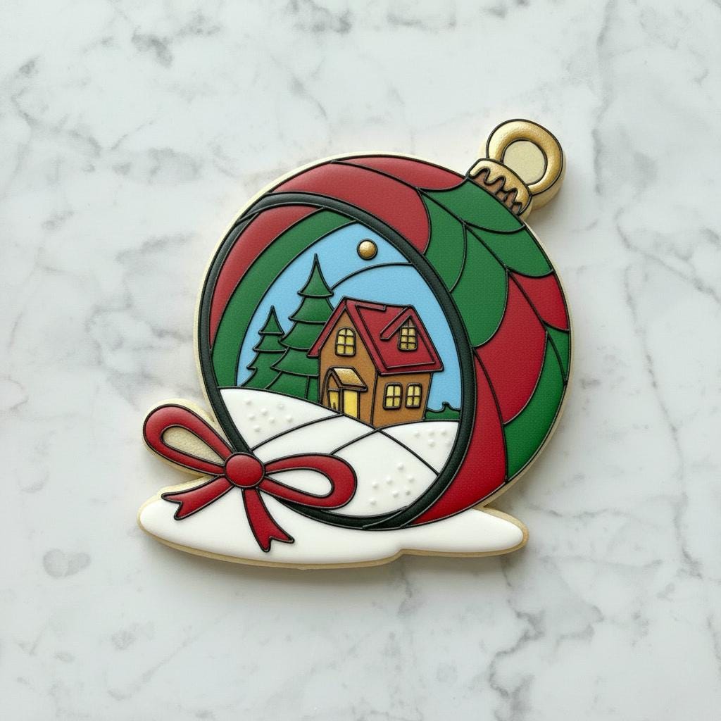 Christmas Ornament Cookie Cutter Stamp and Sencil | Snowy House | Christmas Village Cookie Cutter | Winter Wonderland Holiday Baking
